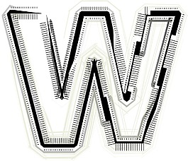 技术字体字母W