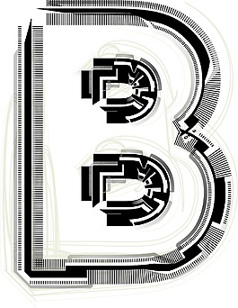 技术字体字母B