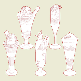 矢量手绘的饮料