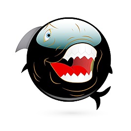 愤怒的鲨鱼的笑脸