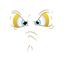 愤怒的卡通矢量图面表达