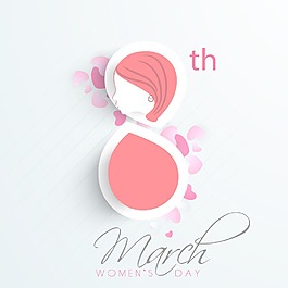 三八妇女节贺卡或海报与时尚的文本第八三月在时尚的背景设计