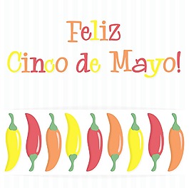 Feliz Cinco de Mayo（幸福5月第五）辣椒卡矢量格式