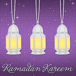 银灯斋月卡里姆（慷慨的斋月）矢量格式的卡