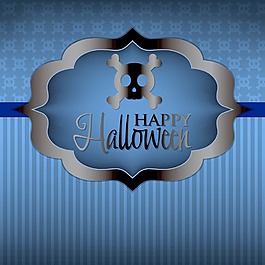 骷髅标签万圣节卡片矢量格式