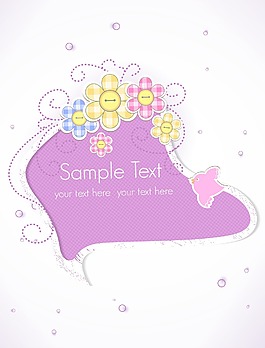 花朵矢量抽象框架