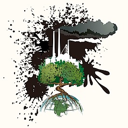 被污染的地球插画