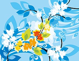 洁白清淡花纹