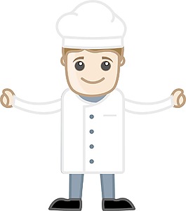 卡通厨师-快乐-矢量