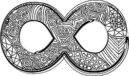衬线字体的矢量插图