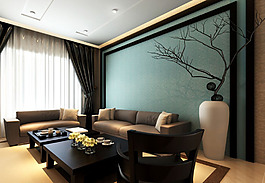 绿色背景墙设计