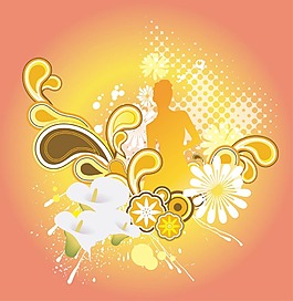暖调花纹背景