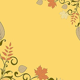 秋天的叶子在背景与文本空间