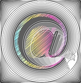 摘要字体矢量插画