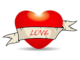 与丝带矢量爱抽象的图标