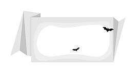 万圣节蝙蝠老式纸旗