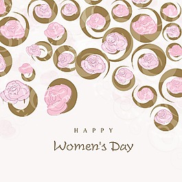 三八妇女节贺卡或海报设计的美丽的鲜花装饰