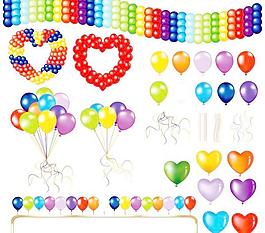 丰富多彩的节日气球矢量素材