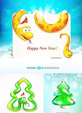 蛇的漫画矢量素材