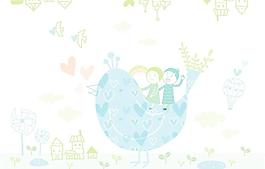 可爱的淡插画矢量素材