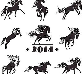 2014马剪影矢量素材