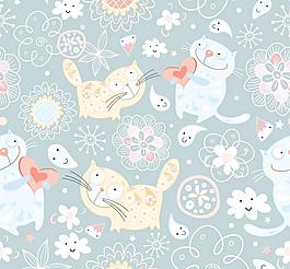 可爱的猫插画矢量素材