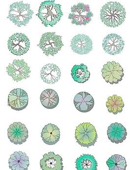 设计素材-植物彩平图例