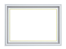 亚银的矩形框孤立在白色背景