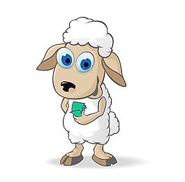 卡通大眼睛羊矢量素材