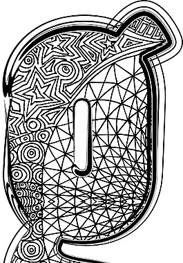 衬线字体的矢量插图
