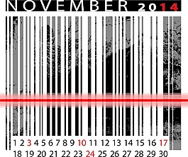 2014十一月的日历