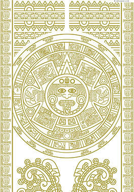 玛雅人的日历板矢量素材