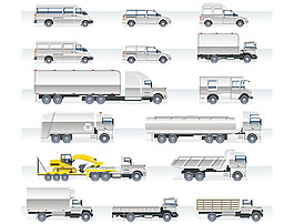 各种卡车商用车矢量素材
