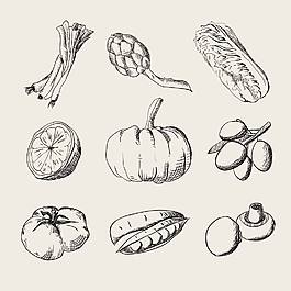 素描蔬菜