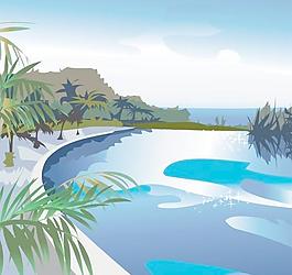 美丽的地中海风光矢量素材