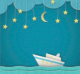 创造性的夜晚航行的剪贴画矢量素材