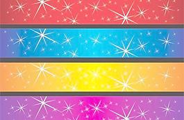 4色背景星星矢量素材