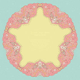 观赏圆形花边帧背景为庆祝活动