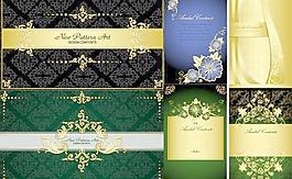 豪华典雅的花纹背景矢量素材