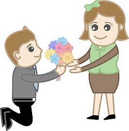 提出了一个女孩的花束