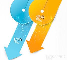 时尚彩色贴纸02矢量素材