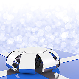 蓝色礼盒使用背景虚化背景的丈夫的生日