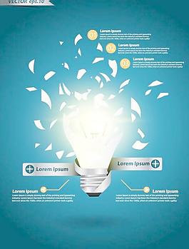 节能灯泡的海报背景矢量素材