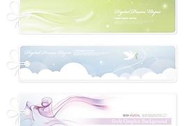 优雅的花香的旗帜模板矢量素材