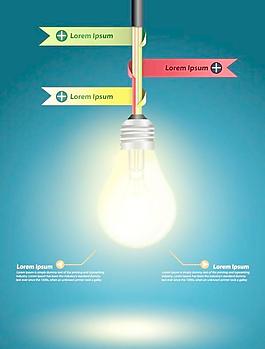 节能灯泡的海报背景矢量素材