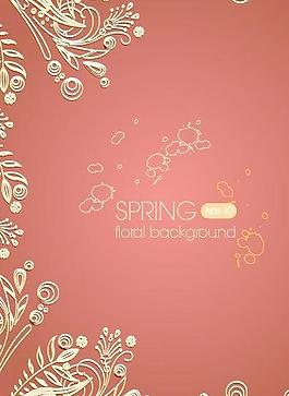 优雅的金色花纹背景矢量素材