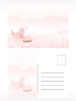 风景图案的明信片