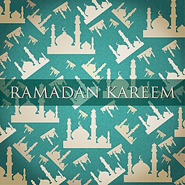 黄金清真寺斋月卡里姆（慷慨的斋月）的矢量格式散卡
