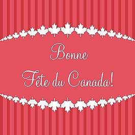 加拿大国庆节快乐卡矢量格式