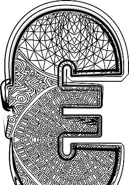 衬线字体的矢量插图